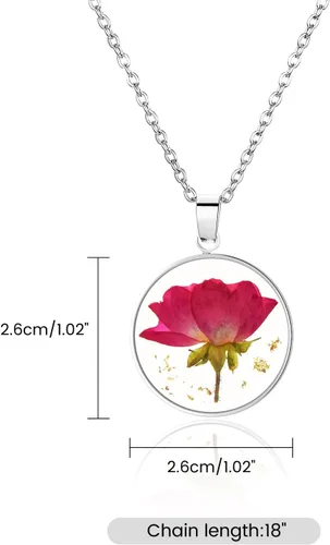 Miniatura 106 de Pressed Flower Necklace Gift for Women Personalized Handmade Necklaces Birth Flower Necklace