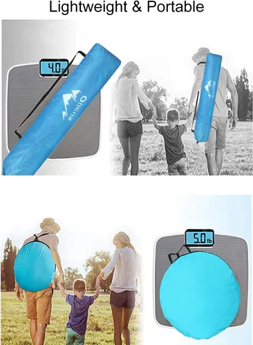 Miniatura 7 de Oileus - Tienda de campaña de playa XL para 4 personas, tienda de campaña portátil instantánea para playa con bolsa de transporte, estacas, 6 bolsas