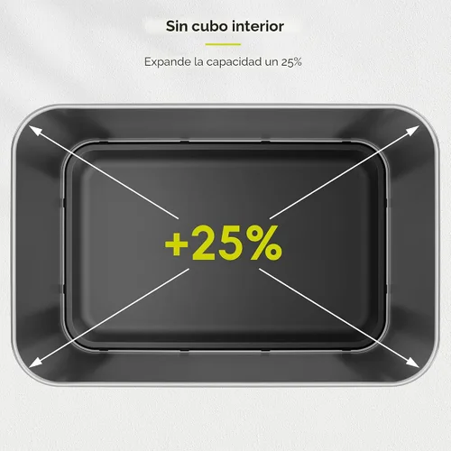 Miniatura 9 de EKO Mirage-T - Bote de basura rectangular con sensor de movimiento sin contacto de 50 litros/13.2 galones, acabado de acero inoxidable cepillado