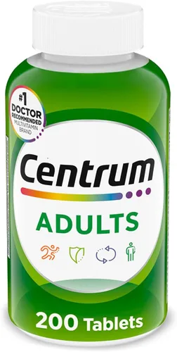 Centrum Suplemento multivitamínico/multimineral para adultos con antioxidantes, zinc, vitamina D3 y vitaminas B, sin gluten, ingredientes sin OMG,