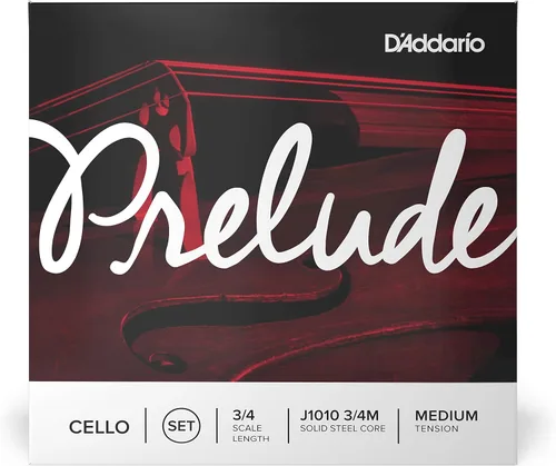 Miniatura 2 de D'Addario J1010 Juego de cuerdas para violonchelo de escala 3/4 de tensión media (1 juego) – Núcleo de acero sólido, tono cálido, económico