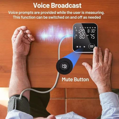 Miniatura 6 de NOUYAN Monitor de presión arterial para la parte superior del brazo, monitores para uso doméstico, brazalete ajustable de 8.7"-16.5", pantalla LED