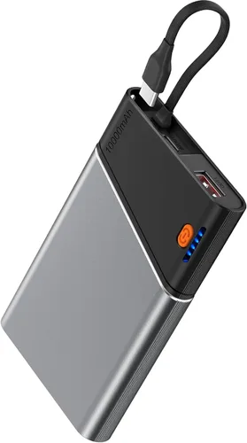 Miniatura 12 de Aaoyun Cargador portátil Power Bank, 10000mAh 22.5W PD carga rápida Powerbank con cable USB C integrado, batería externa delgada para iPhone