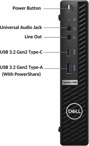 Miniatura 3 de Dell OptiPlex 7000 Series 7080 Mini Business Desktop con factor de forma micro, procesador Intel Core i5-10500T, 16GB RAM, 512GB PCIe SSD