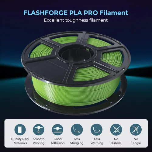 Miniatura 2 de FLASHFORGE Filamento para impresora 3D, filamento PLA PRO de 1.75 mm, carrete de 1 KG (2.2 libras), precisión dimensional de +/- 0.02 mm para Pla