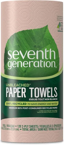 Miniatura 7 de Seventh Generation Toallas de papel sin blanquear, 100% papel reciclado, 30 rollos jumbo Marrón