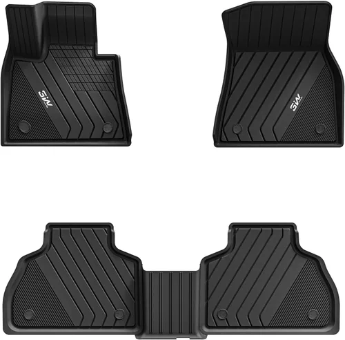Miniatura 26 de 3W - Alfombrillas de piso para automóvil, para todo tipo de clima, de elastómero termoplástico (TPE), juego completo para 1ª y 2ª filas, color negro