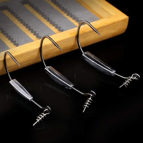 Miniatura 6 de Pesado-Swimbait-Hooks-Jig-Heads-Ganchos de pesca de gusano de plástico suave 3/0 4/0 5/0 paquete de 6