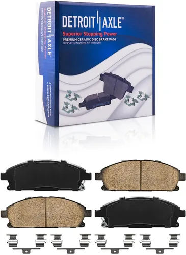 Miniatura 3 de Detroit Axle - Pastillas de freno para Nissan Quest 2004-2017, X-Trail 2005-2006, pastillas de freno de cerámica delanteras y traseras con repuesto