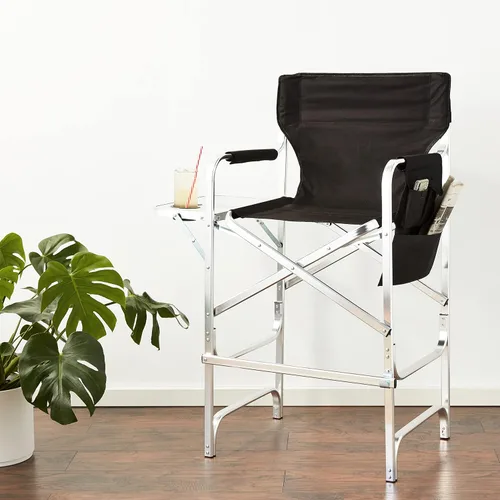 Miniatura 2 de Trademark Innovations Silla de director, aluminio, negro