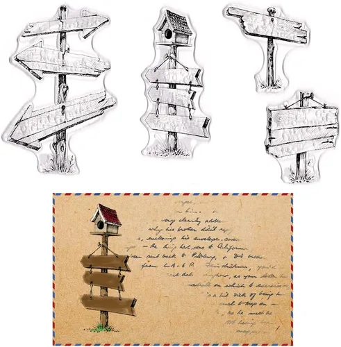Miniatura 11 de 4 PCS Sellos Transparentes de Fondo de Pared para Hacer Tarjetas y Decoraciones de Álbumes de Fotos, Sellos de Goma Transparente de Pared