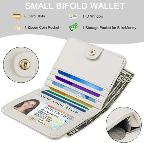 Miniatura 2 de Billetera para mujer, pequeña, plegable, para tarjetas de crédito, con bloqueo Rfid, de lujo, piel sintética, de cocodrilo, monedero pequeño