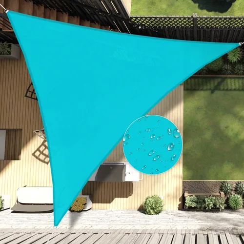Miniatura 8 de COARBOR Toldo triangular impermeable de 12 x 12 x 12 pies, poliéster de 260 GSM, para pérgola, cochera, patio, jardín, color verde turquesa