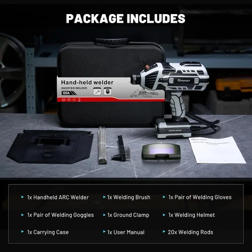 Miniatura 9 de Máquina de soldadura portátil de 110 V con gafas de oscurecimiento automático: Inversor IGBT de mano soldador ARC pistola soldador – 6 ajustes