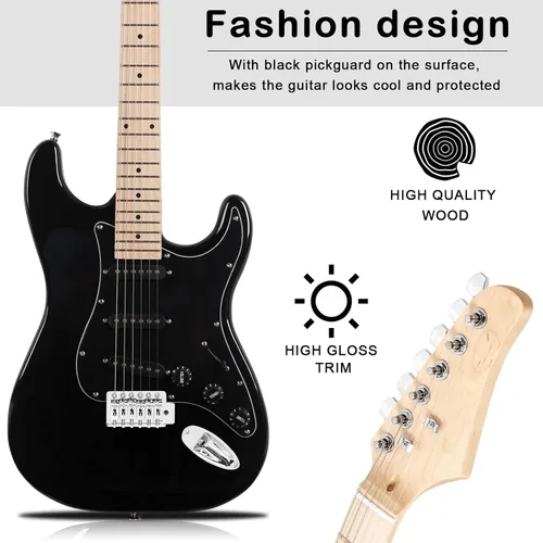 Miniatura 2 de Ktaxon Guitarra eléctrica de 39 pulgadas con amplificador, kit de guitarras eléctricas SSS de tamaño completo de 6 cuerdas con accesorios
