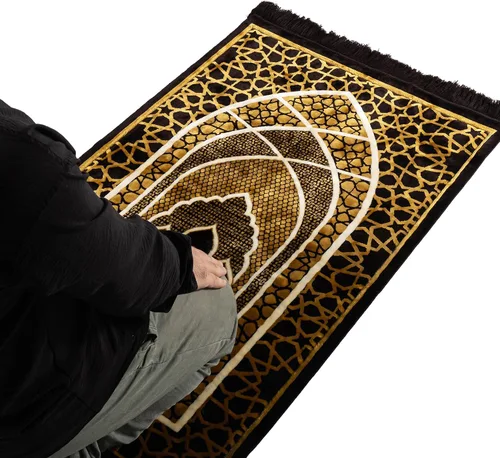Miniatura 4 de Modefa Alfombra de oración islámica turca, cómoda alfombra de oración musulmana para hombres y mujeres, alfombra de terciopelo suave Janamaz