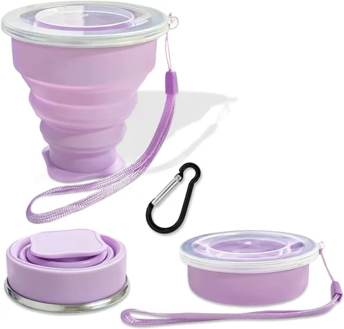 Miniatura 10 de Collapsible Cup - Silicone Foldable Cup-Expandable Folding Drinking Cup -Reusable Portable Mugs Cup For Travel, Camping, Hiking, Survival, Car