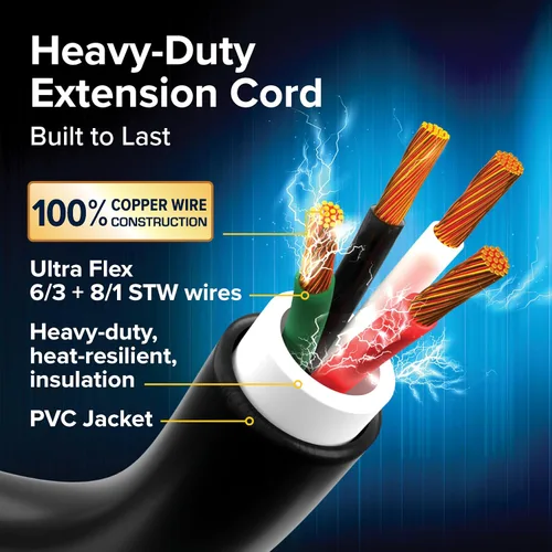 Miniatura 4 de Cable de alimentación eléctrica, de Camco, 55191, 25 pulgadas, de PowerGrip, con mango, 50 amperios