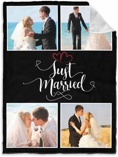Miniatura 21 de InterestPrint Manta de fotos personalizada para pareja, novio, novia, manta personalizada de 6 fotos, manta personalizada de aniversario y boda