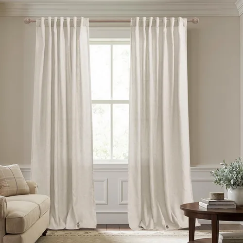 Miniatura 97 de KOUFALL Cortinas de lino azul marino de 84 pulgadas de largo, cortinas transparentes azul oscuro para sala de estar y dormitorio, medianoche