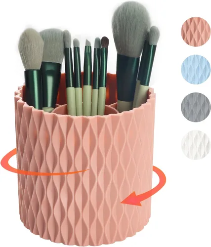 Miniatura 10 de Organizador de brochas de maquillaje, organizador de brochas de maquillaje giratorio de 360°, soporte para lápices, accesorios de escritorio, vaso