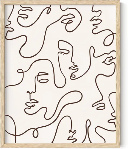 Miniatura 59 de HAUS AND HUES Impresión artística minimalista de mujer, póster de figura femenina, arte abstracto de pared neutro, arte de pared de dibujo lineal