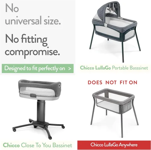 Miniatura 2 de Sábanas bajeras de moisés para moisés portátil Chicco LullaGo Nest, Close to You 3 en 1 y moisés Next2Me, 100% algodón suave, amarillo mostaza +