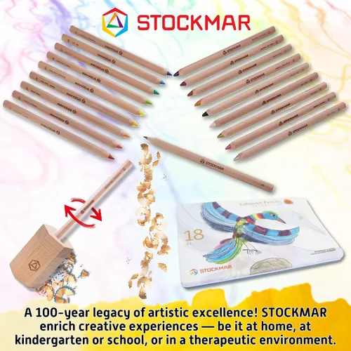 Miniatura 7 de STOCKMAR Lápices de colores triangulares 18 colores + 1 lápiz de grafito