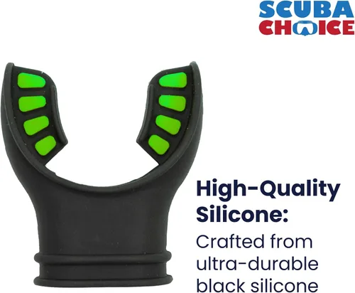 Miniatura 4 de Scuba Choice Ultra Black Silicone Mouthpiece with Regulator Tie – Comfortable, Durable, Compatible – Fits Most Regulators & Snorkels for Diving and