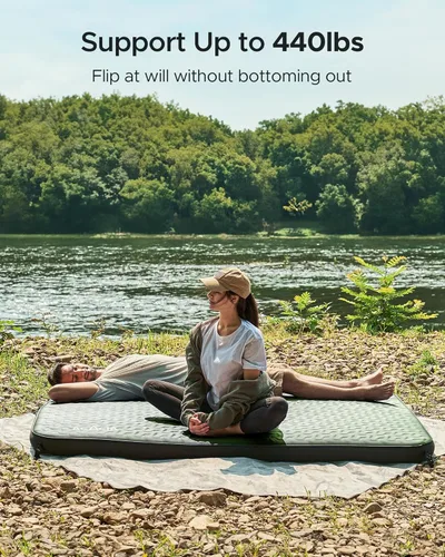Miniatura 9 de Acacia 4" Thick Self Inflating Sleeping Pad with Foam, Innovative Y-Shaped Telescopic Structure, Ultraportable Camping Air Mattress with Pump Sack