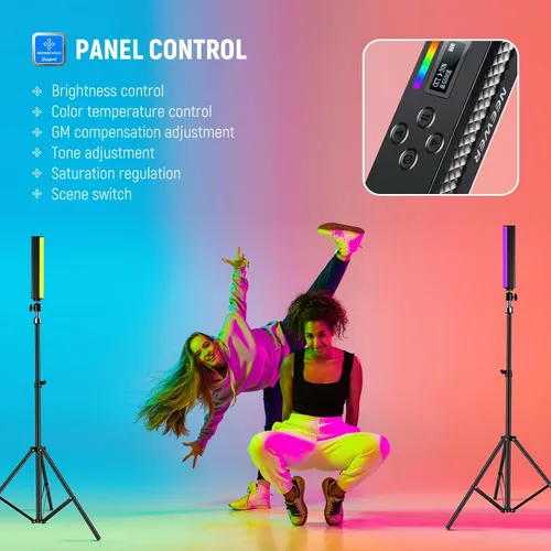 Miniatura 3 de NEEWER Varita de Luz RGB, Luz de Video de Fotografía Magnética de Mano, Barra de Luz de Tubo LED de Color Completo Atenuable 2500K~8500K CRI95+