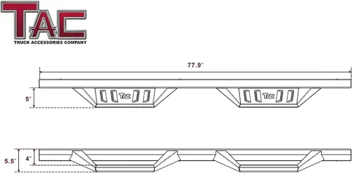 Miniatura 4 de TAC Sidewinder - Estribos para Toyota Tacoma 2005-2023 doble cabina de 4 pulgadas, escalón lateral de caída, barra Nerf, balancín, deslizador