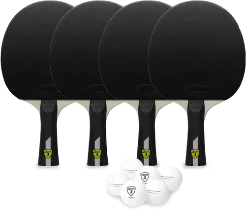 Killerspin - Juego de 4 paletas de tenis de mesa Jet - 4 paletas de ping pong y 6 pelotas de ping pong - Paleta de tenis de mesa perfecta para