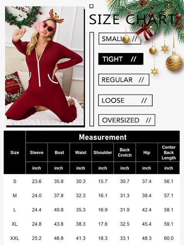 Miniatura 7 de Ekouaer Pijama de Navidad con capucha para mujer, manga larga, con cremallera, ropa de dormir novedosa