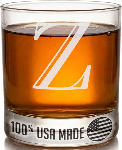 Miniatura 19 de Monograma grabado de cristal de whisky Rocks de 11 onzas (letra S), regalos de bourbon personalizados de la A-Z para hombres, día del padre, vidrio