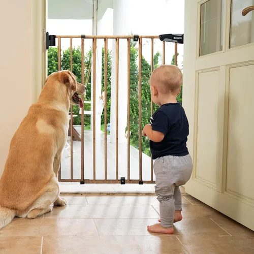 Miniatura 8 de Babelio Puerta Extra Alta para Bebé/Perro de 34" con Diseño Sin Umbral Puerta de Paso, Puerta de Seguridad de Cierre Automático de 26-43