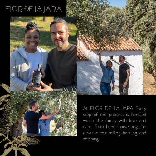 Miniatura 3 de FLOR DE LA JARA Aceite de oliva virgen extra premium - Primera prensa en frío - Monovarietal - Cosechado a mano - Rico en polifenol - Última cosecha