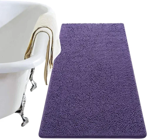 Miniatura 11 de LOCHAS Alfombra de Baño de Lujo Lanuda Tapete de Baño 24 x 17 Pulgadas, Alfombras de Baño Lavables Antideslizantes para Baño y Ducha, Alfombras