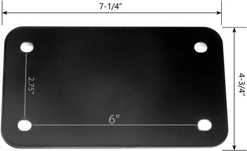 Miniatura 2 de Placa de matrícula de acero inoxidable para motocicleta, color negro (paquete de 1)