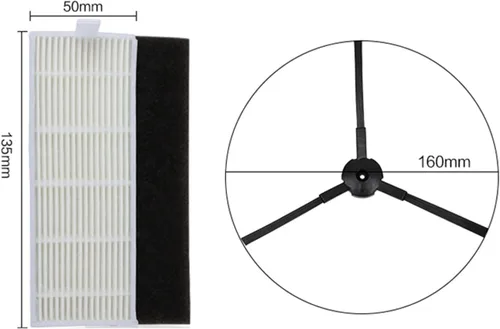 Miniatura 2 de 1 cepillo principal+2 filtros HEPA, 2 esponjas, 4 cepillos laterales compatibles con ILIFE A4s robot aspirador piezas Chuwi Ilife A4s