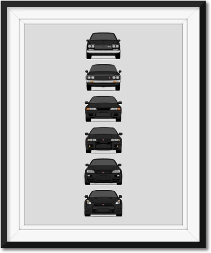 Miniatura 20 de Custom Car Posters Póster hecho a mano compatible con Nissan Skyline GT-R e impresión de Nissan Skyline GTR (KPGC10, KPGC110, R32, R33, R34, R35)