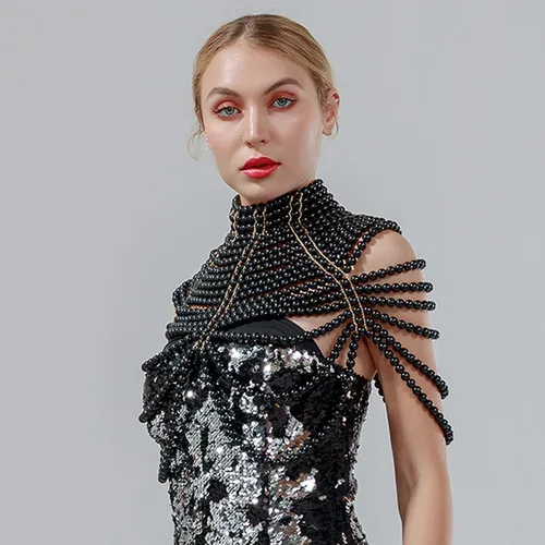 Miniatura 3 de CCbodily - Brasier de cadena con perlas joyería de moda