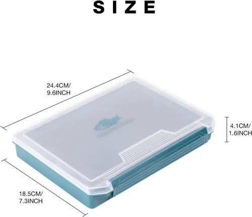 Miniatura 2 de SF Caja de Aparejos de Pesca Bandeja 3600 Espuma Ranurada Estuche Doble Hebilla Abierto Caja de Plástico Jig Cabezas Anzuelos Spinners Cucharas