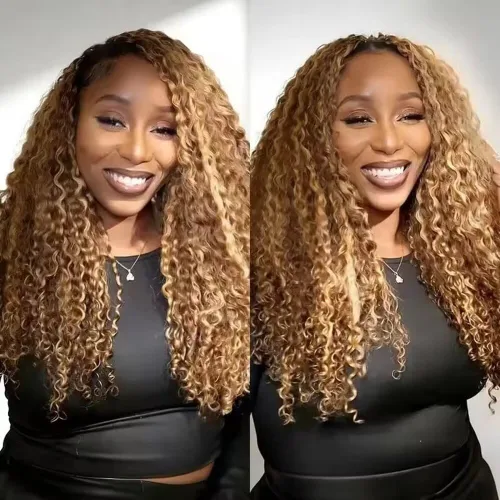 Miniatura 5 de Pre Looped Crochet Human Hair #4/27 Highlight Color Pre-Separated Burmese Curly with Spiral End Human Crochet Hair Feather Crochet Hair Extensions