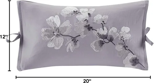 Miniatura 6 de N Natori Sakura - Almohada decorativa oblonga de algodón bordada, 12 x 20 pulgadas, 12 x 20 pulgadas
