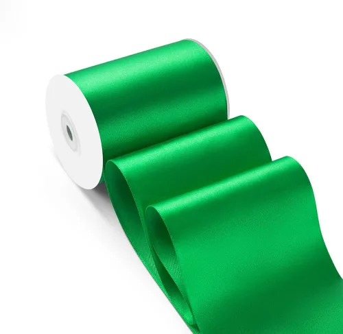 Miniatura 28 de Cinta de satén de 1 pulgada de 100 yardas, color verde manzana, cinta de tela de color sólido para envoltura de regalos, boda, cinta de regalo