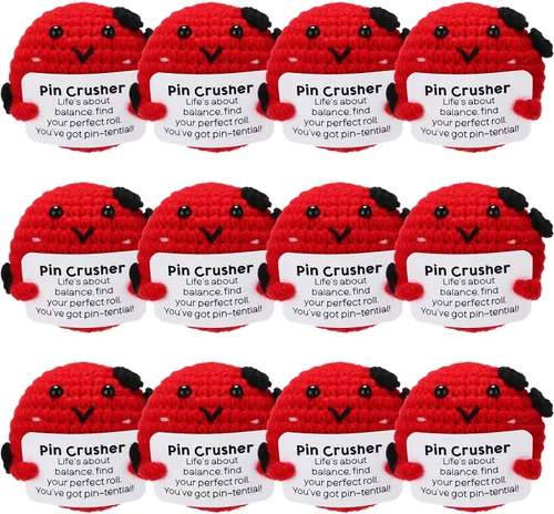 Miniatura 11 de 12 piezas de ganchillo para fiestas de tenis, pelota de tenis pequeña positiva a granel con tarjetas, regalos de equipo hechos a mano para mujeres