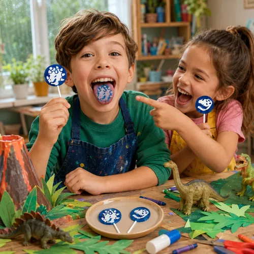 Miniatura 4 de 20 unidades de paletas de tatuajes de dinosaurio, ideales para rellenos de bolsas de fiesta, envueltos individualmente 0.28 oz - Pops