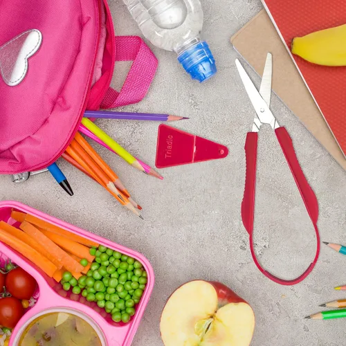 Miniatura 8 de Triadic Juego de 2 tijeras de bucle para niños diestros o zurdos para preescolares, escuelas, aulas, niños adaptables y con necesidades especiales