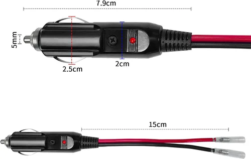 Miniatura 4 de Enchufe de encendedor de cigarrillos de repuesto de automóvil de 12 V/24 V con cable y cableado, terminal de una sola cabeza, cable de alimentación
